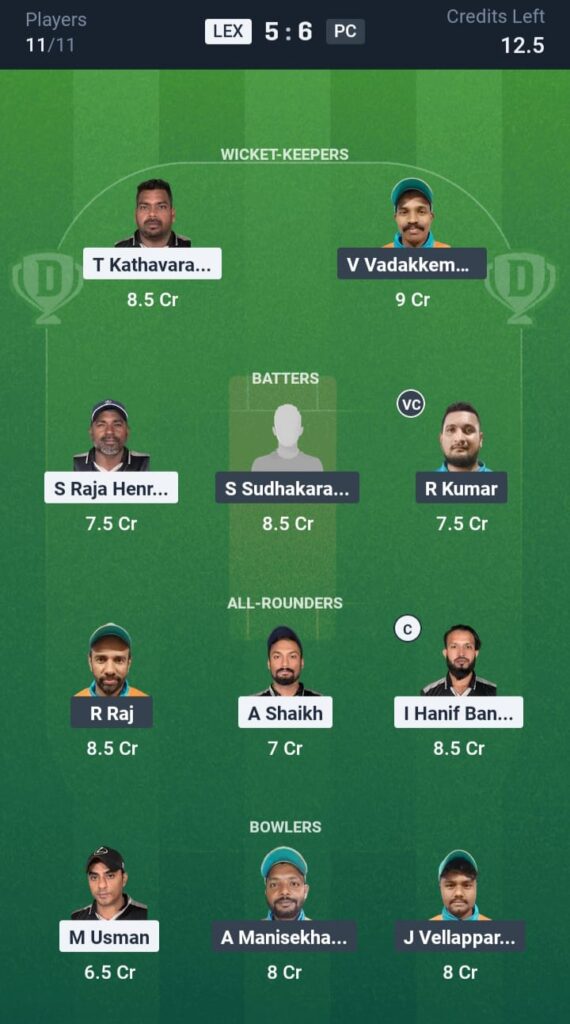 LEX vs PC Dream11