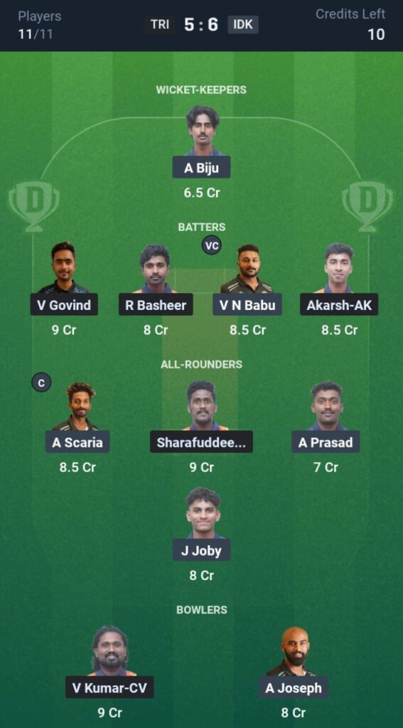 TRI vs IDK Dream11