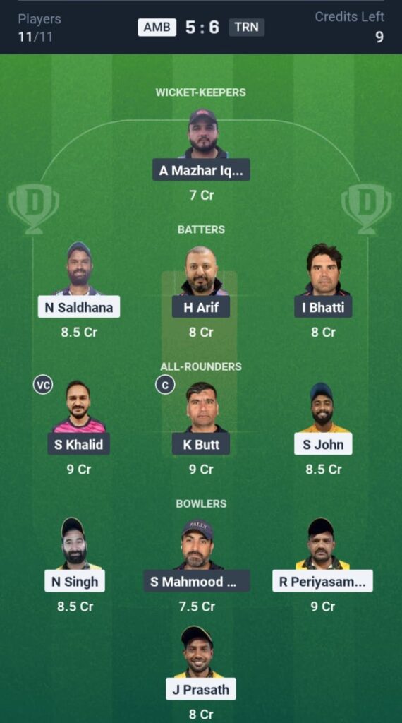 AMB vs TRN Dream11