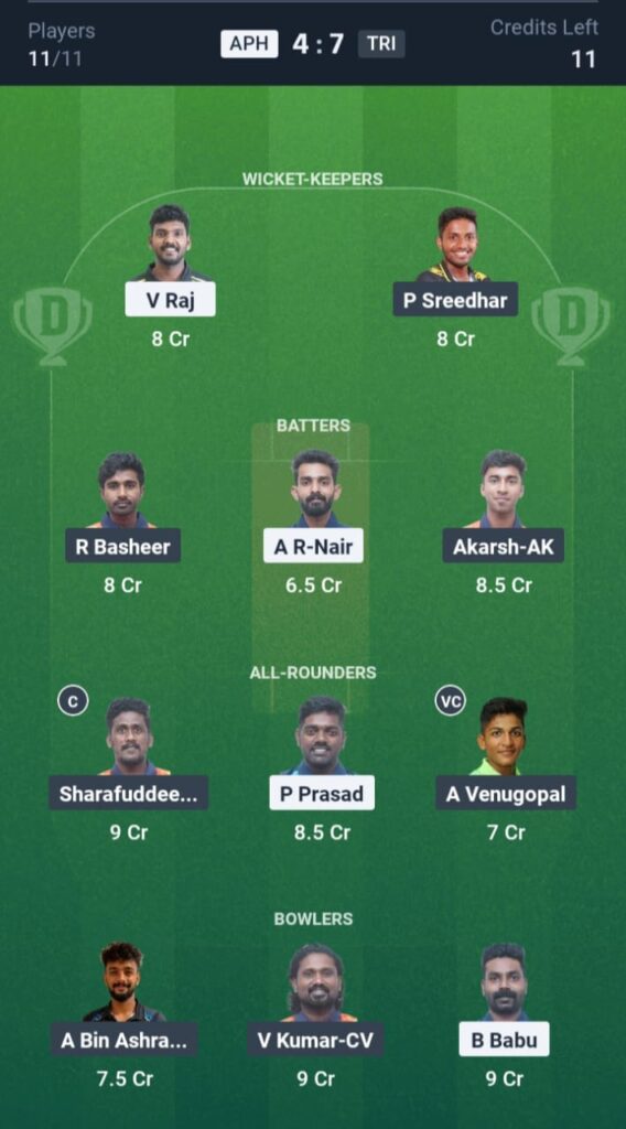 APH vs TRI Dream11