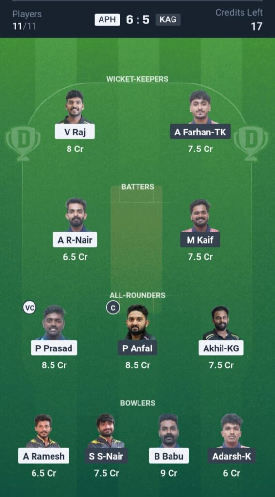 APH vs KAH Dream11