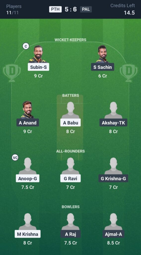 PTH vs PAL Dream11