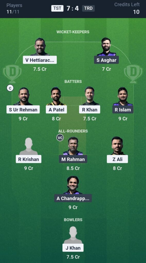 TST vs TRD Dream11