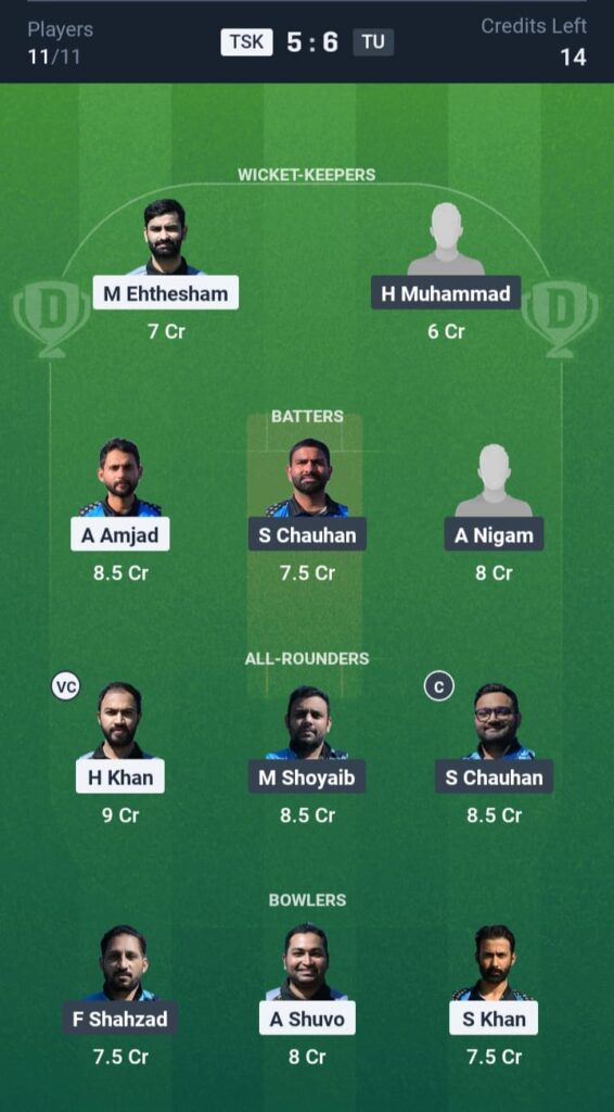 TSK vs TU Dream11