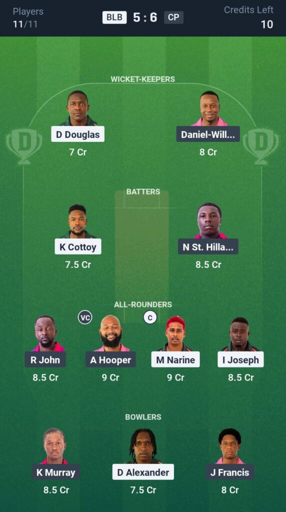 BLB vs CP Dream11