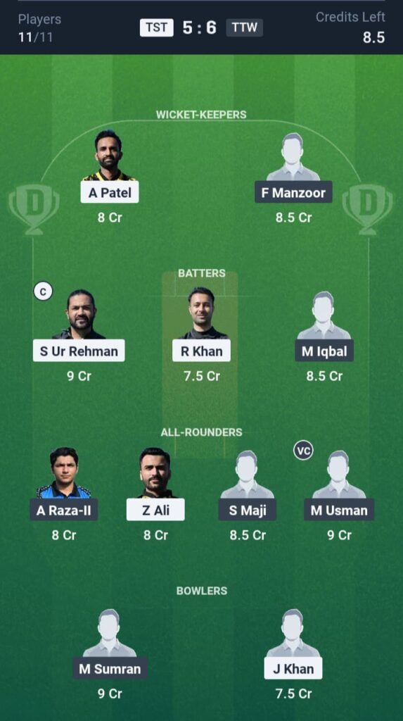 TST vs TTW Dream11