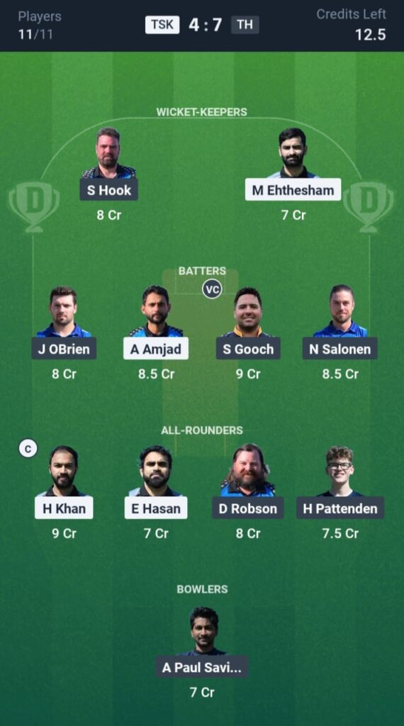 TSK vs TH Dream11