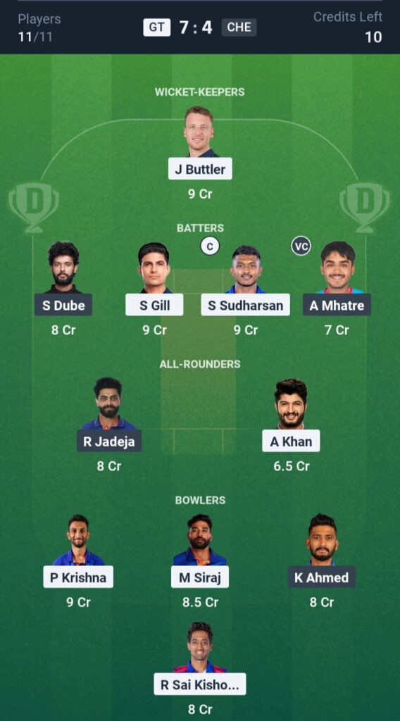 GT vs CSK Dream11