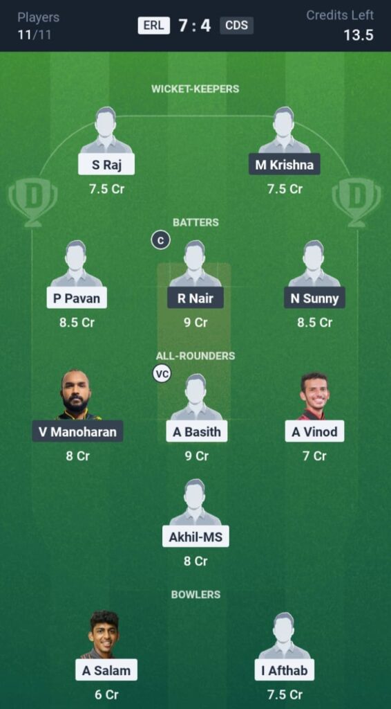 ERL vs CDS Dream11