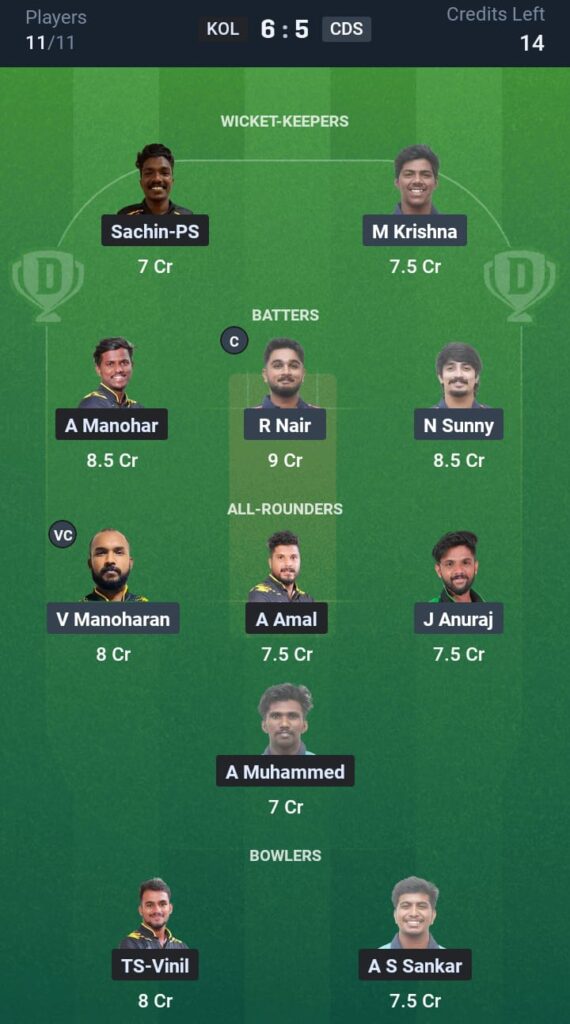 KOL vs SDS Dream11