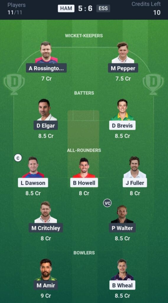 HAM vs ESS Dream11