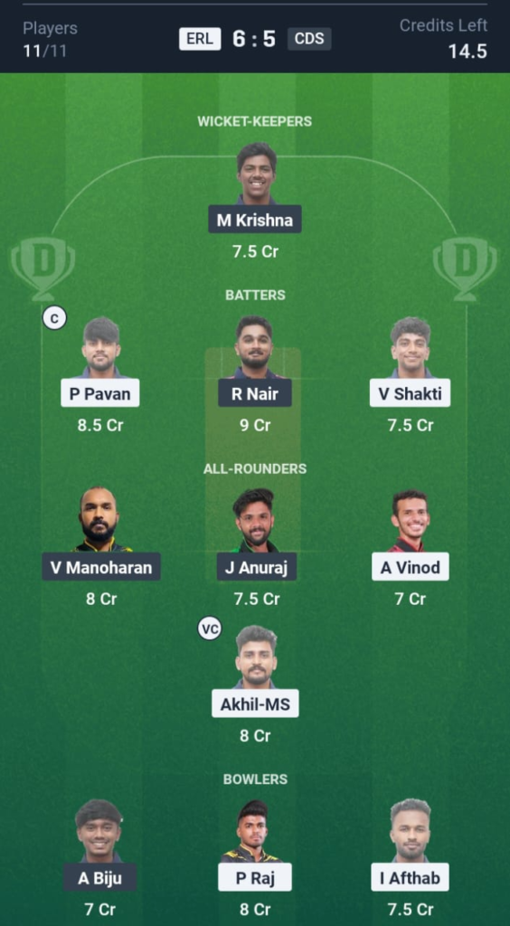 ERL vs CDS Dream11