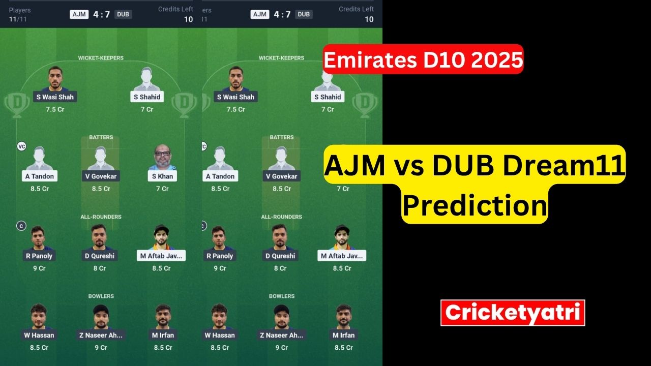 AJM vs DUB Dream11
