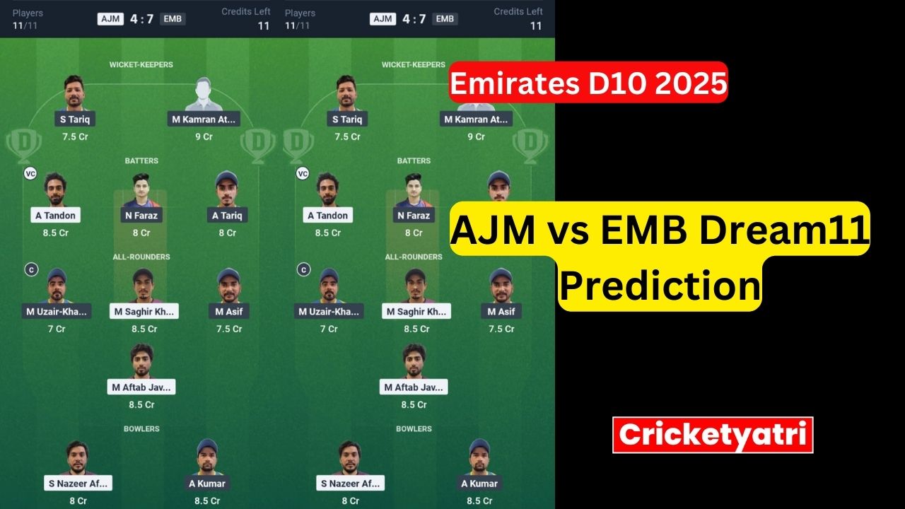 AJM vs EMB Dream11