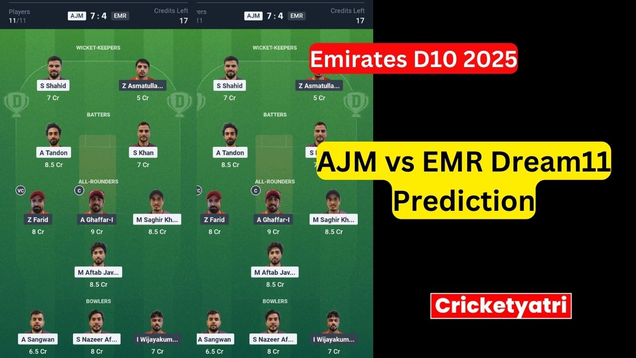 AJM vs EMR Dream11