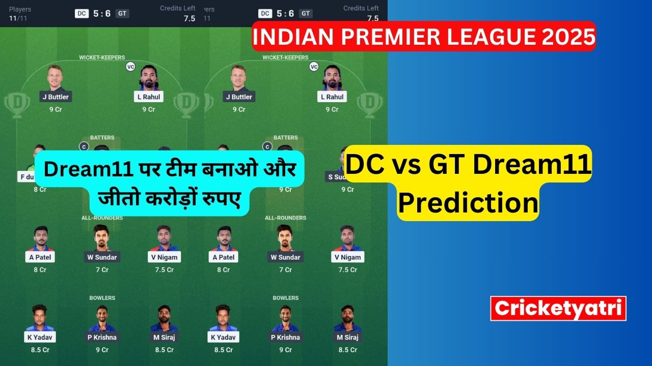 DC vs GT Dream11