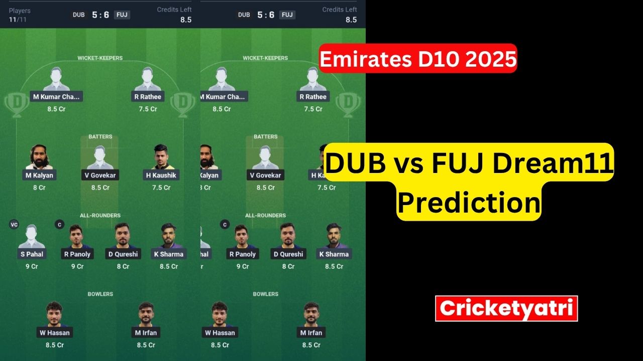 DUB vs FUJ Dream11