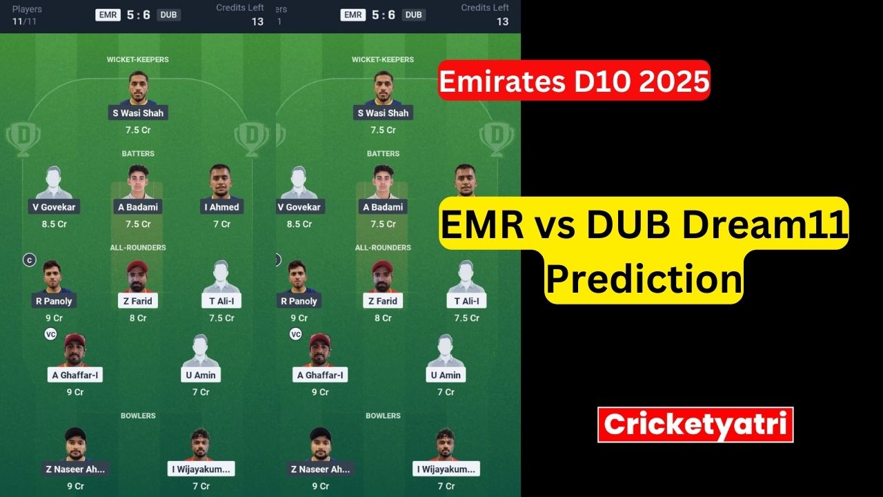 EMR vs DUB Dream11
