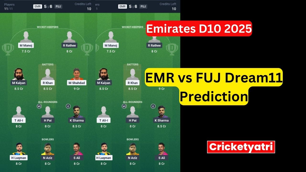 EMR vs FUJ Dream11