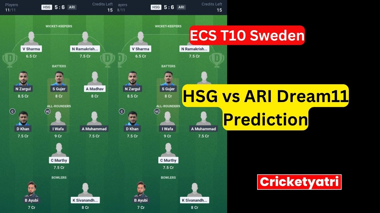 HSG vs ARI Dream11