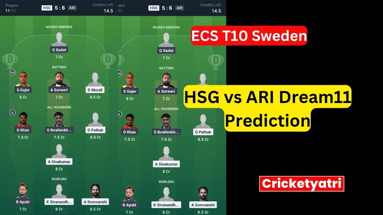 HSG vs ARI Dream11
