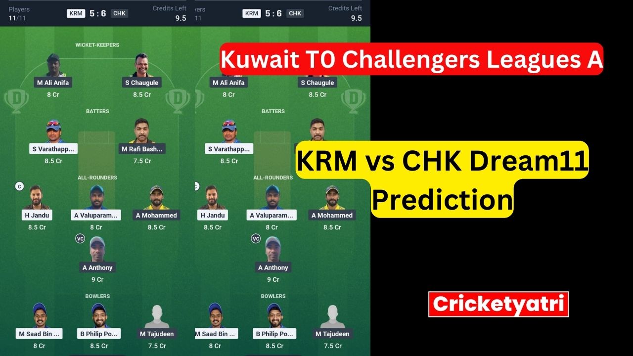 KRM vs CHK Dream11