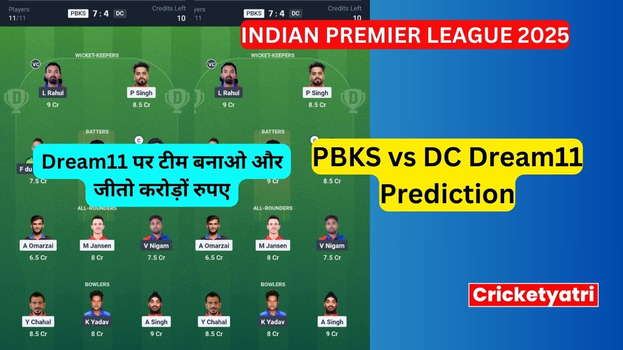 PBKS vs DC Dream11
