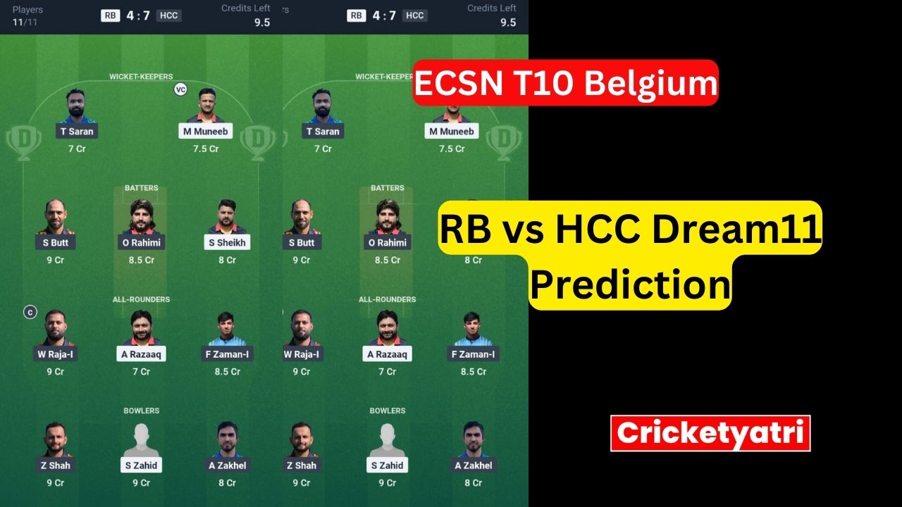 RB vs HCC Dream11