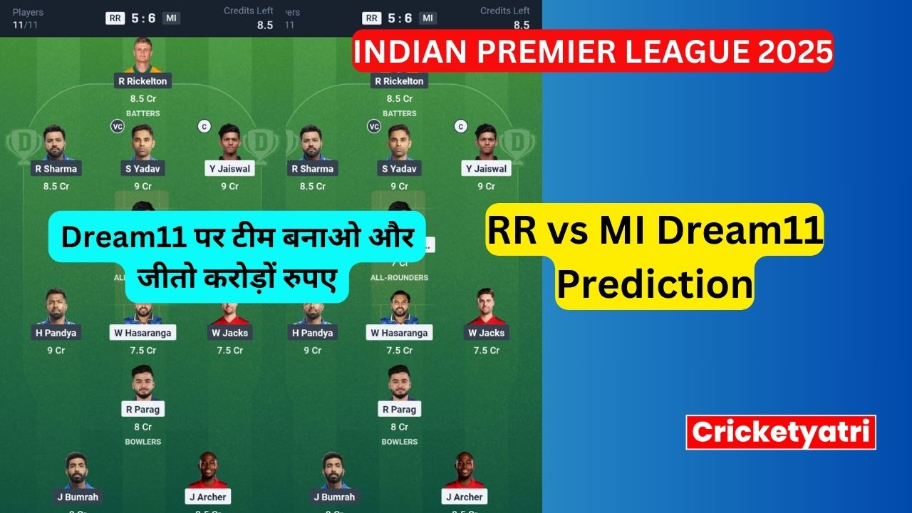 RR vs MI Dream11