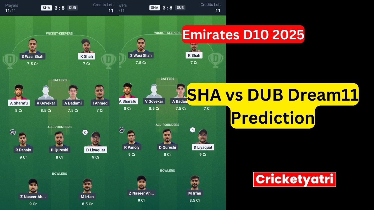 SHA vs DUB Dream11