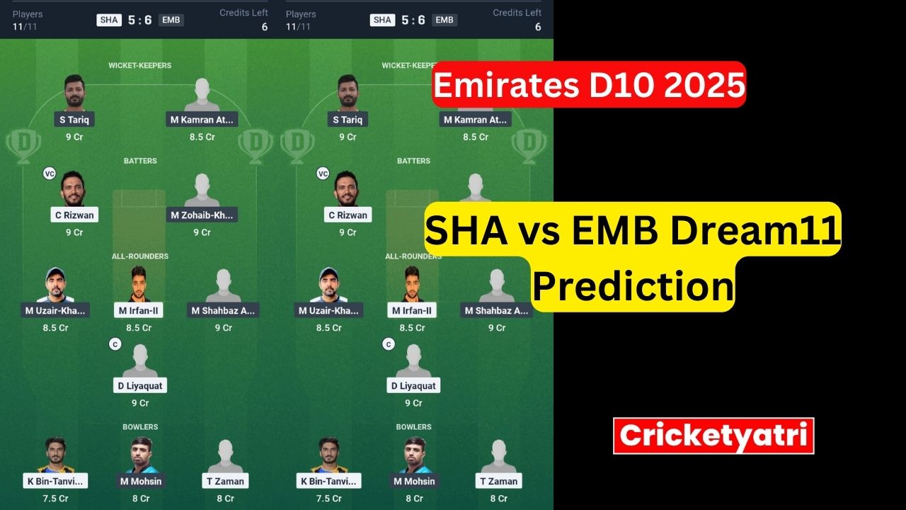 SHA vs EMB Dream11