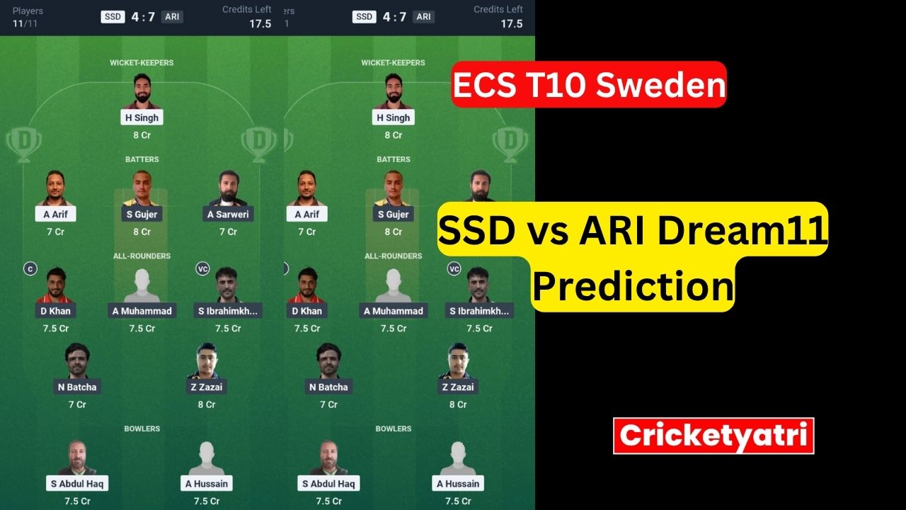 SSD vs ARI Dream11