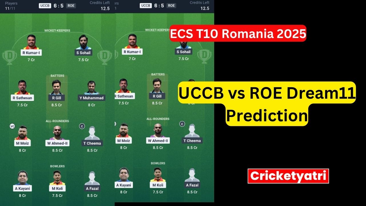UCCB vs ROE Dream11