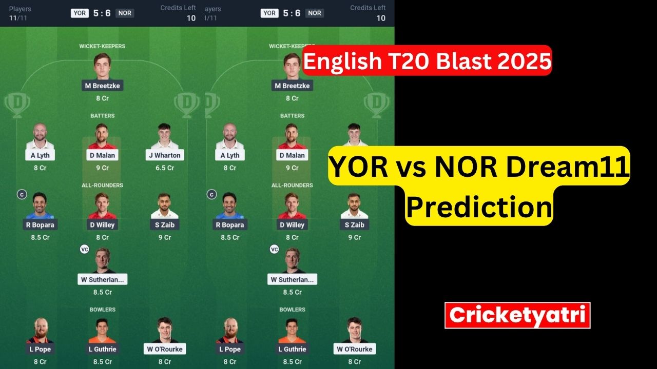 YOR vs NOR Dream11