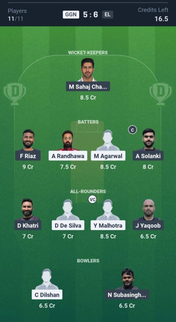 GGN vs EL Dream11
