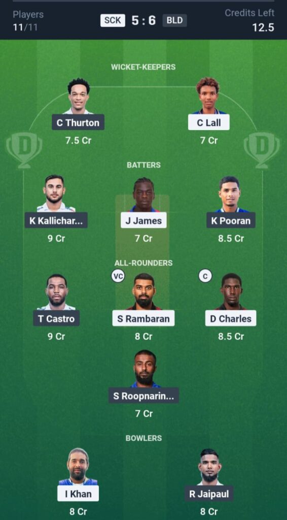 SCK vs BLD Dream11