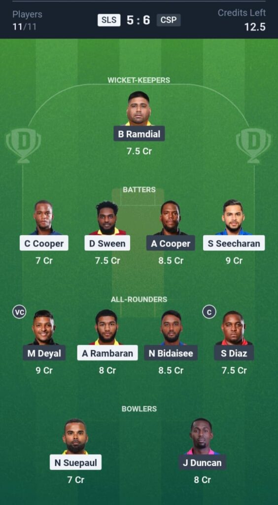 SLS vs CSP Dream11