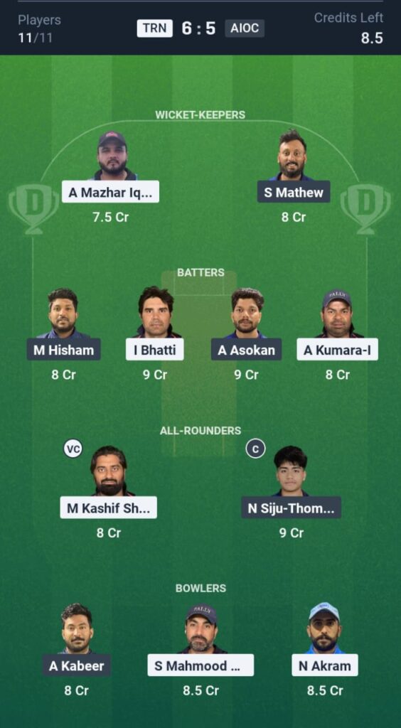 TRN vs AIOC Dream11