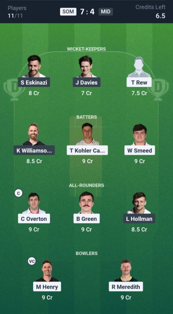 SOM vs MID Dream11