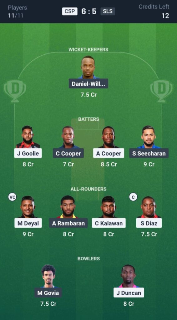CSP vs SLS Dream11