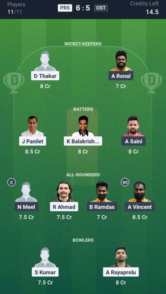 PRS vs OST Dream11