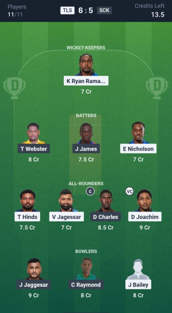 TLS vs SCK Dream11