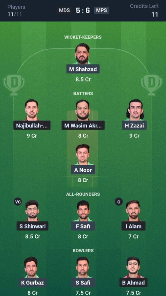 MDS vs MPS Dream11