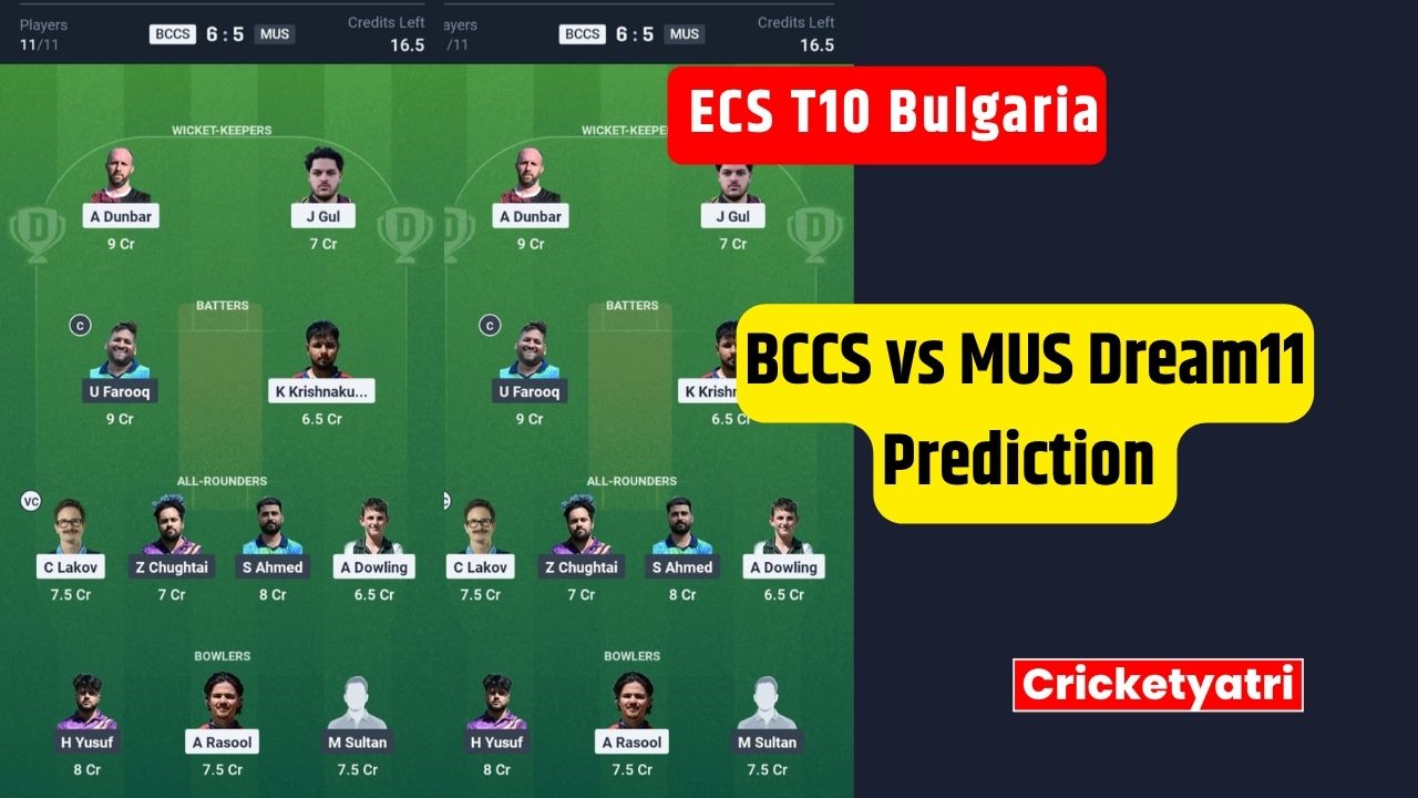 BCCS vs MUS Dream11