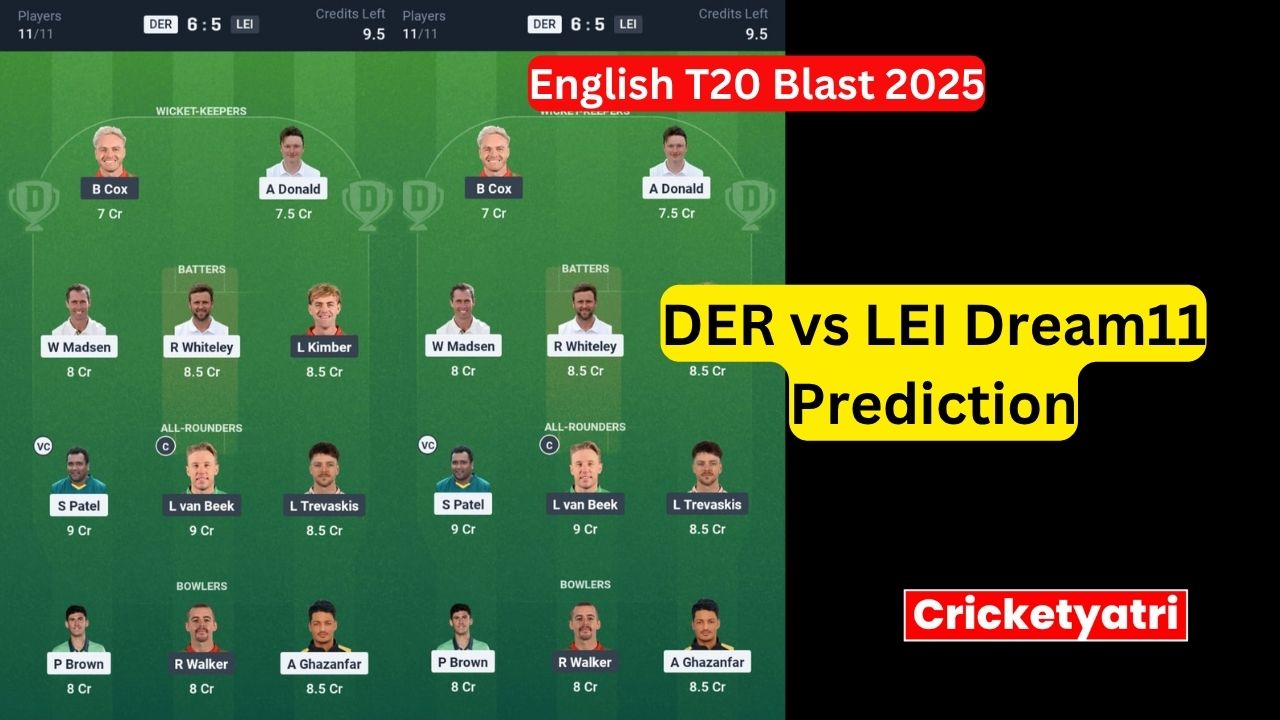 DER vs LEI Dream11