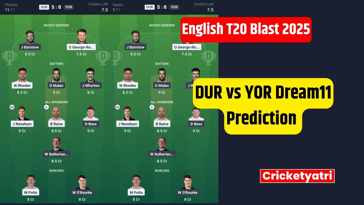 DUR vs YOR Dream11