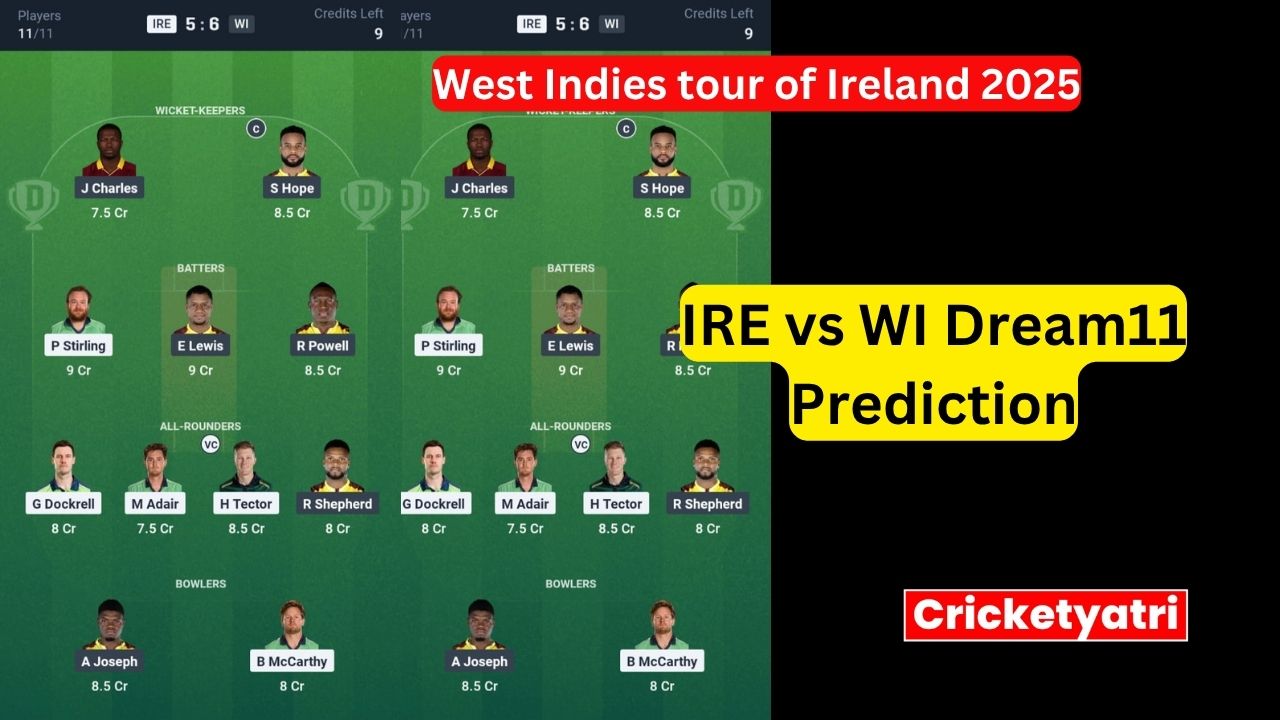 IRE vs WI Dream11