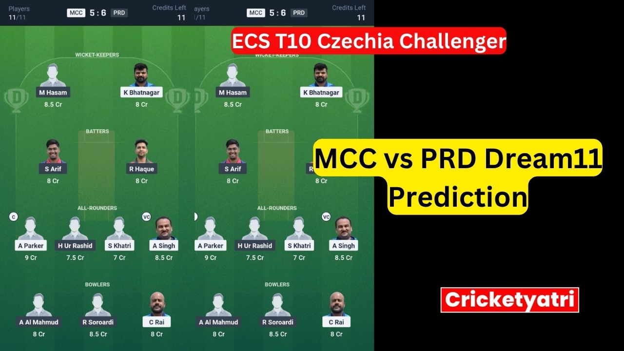MCC vs PRD Dream11