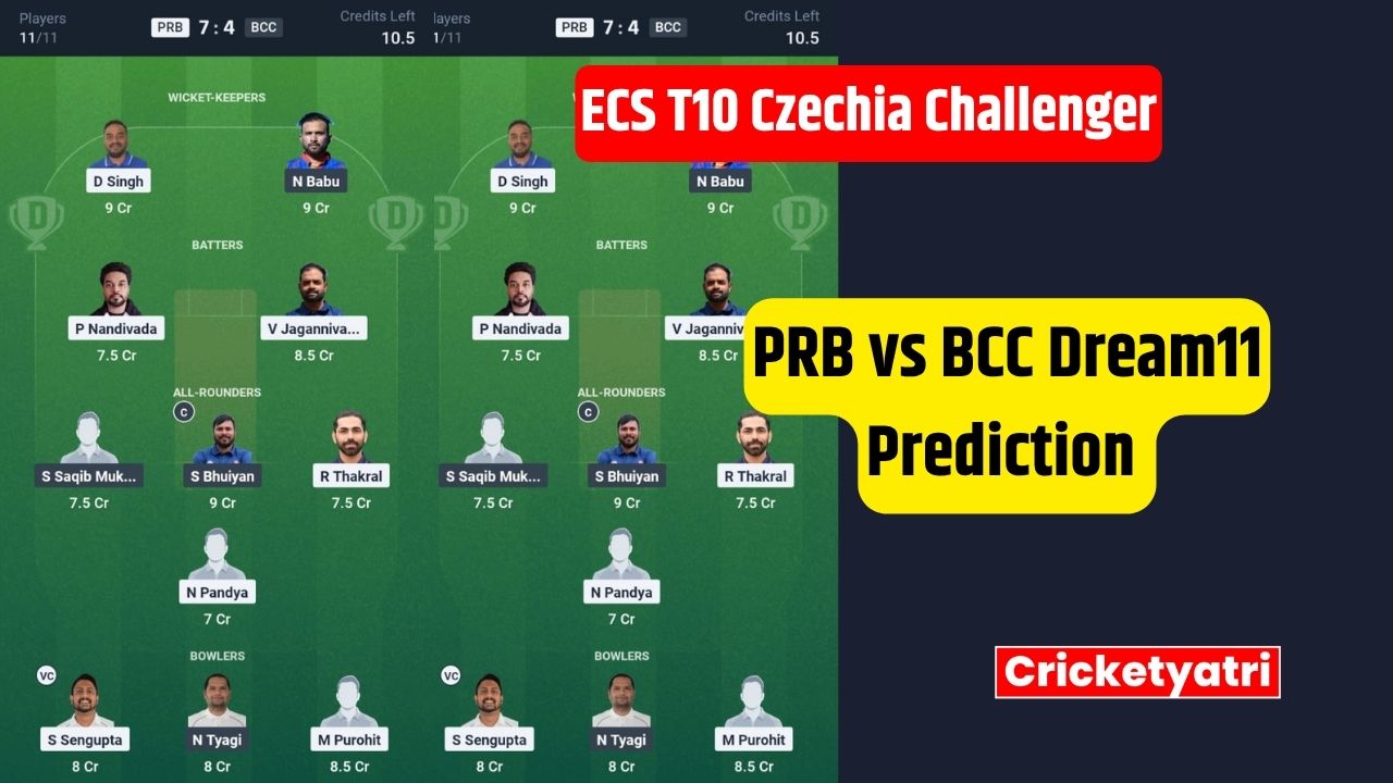 PRB vs BCC Dream11