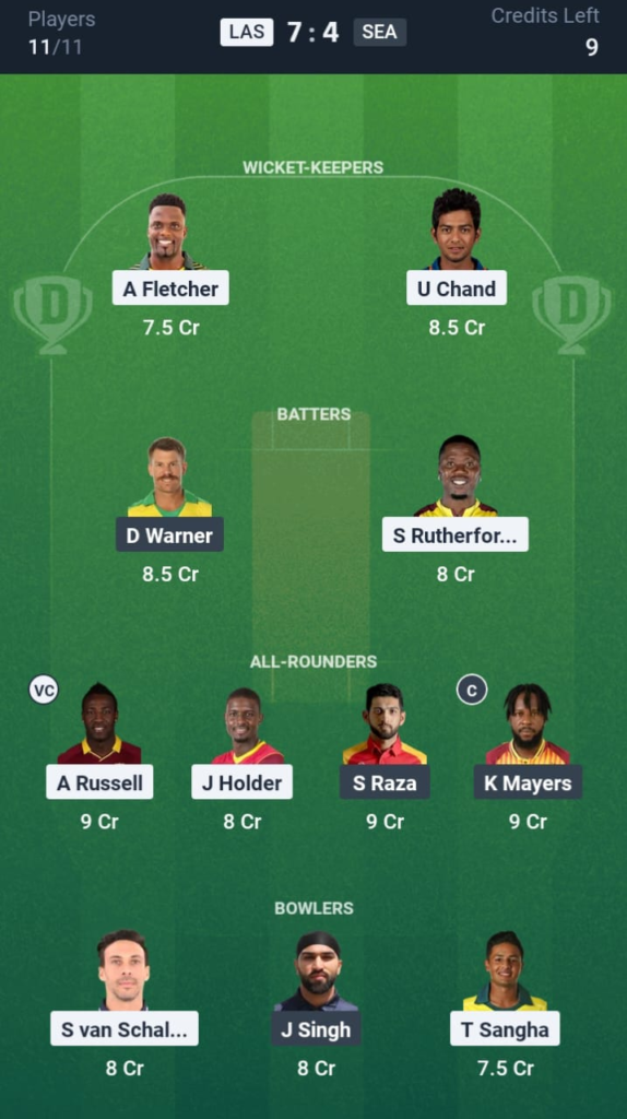 LAS vs SEA Dream11